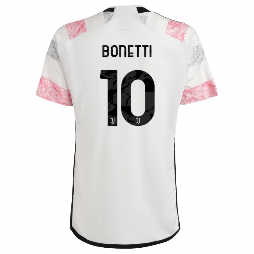 Hombre Camiseta Andrea Bonetti #10 Blanco Rosa 2ª Equipación 2023/24 La Camisa México
