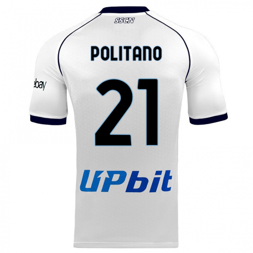 Hombre Camiseta Matteo Politano #21 Blanco 2ª Equipación 2023/24 La Camisa México