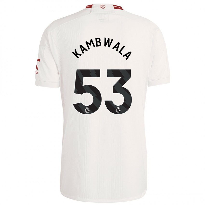 Hombre Camiseta Willy Kambwala #53 Blanco Equipación Tercera 2023/24 La Camisa México