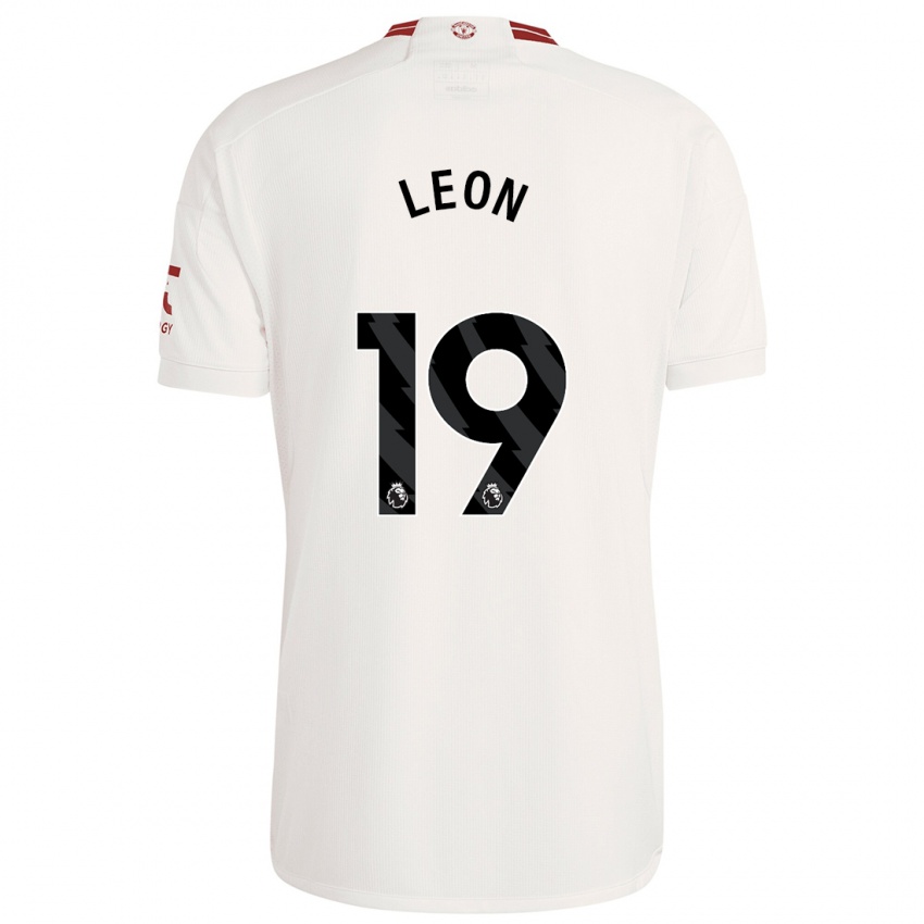 Hombre Camiseta Adriana Leon #19 Blanco Equipación Tercera 2023/24 La Camisa México