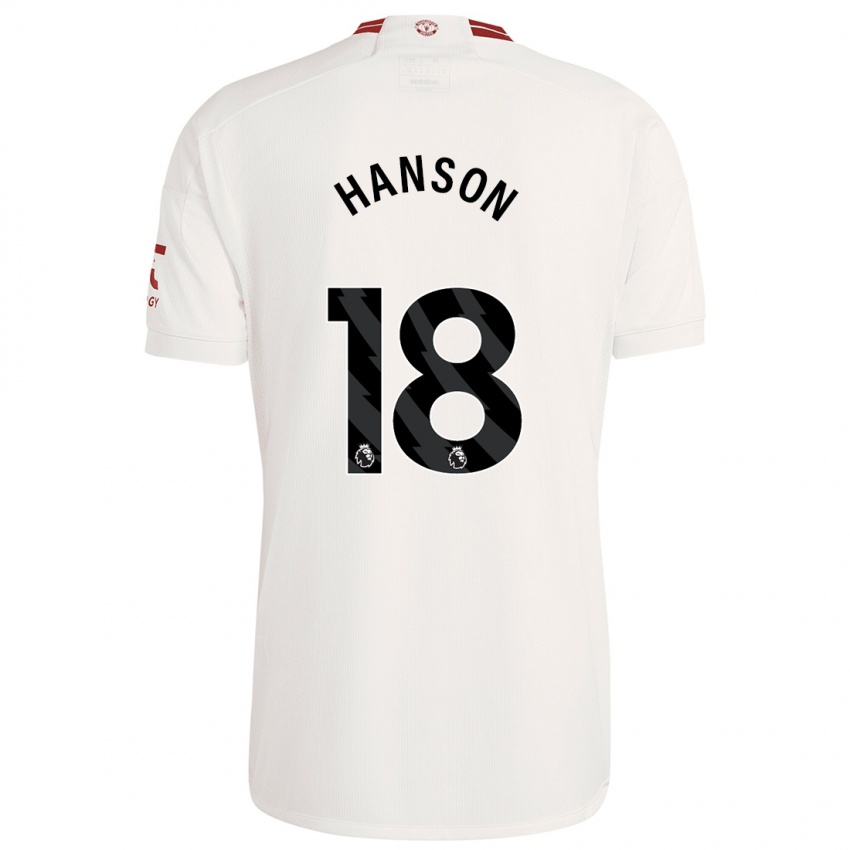 Hombre Camiseta Kirsty Hanson #18 Blanco Equipación Tercera 2023/24 La Camisa México