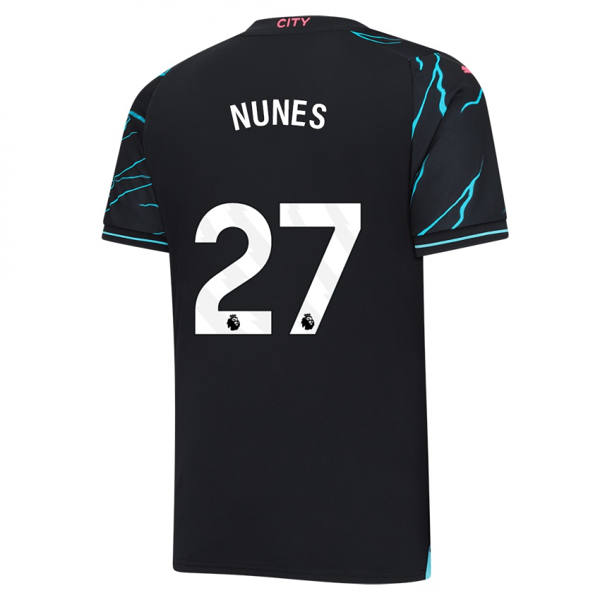 Hombre Camiseta Matheus Nunes #27 Azul Oscuro Equipación Tercera 2023/24 La Camisa México