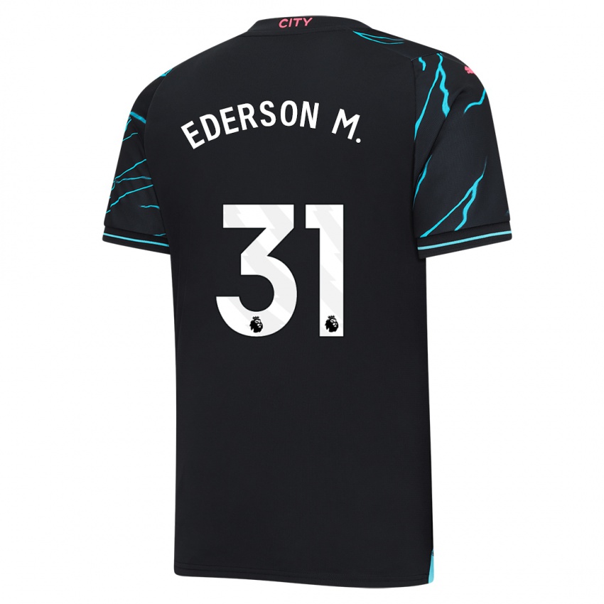 Hombre Camiseta Ederson Moraes #31 Azul Oscuro Equipación Tercera 2023/24 La Camisa México