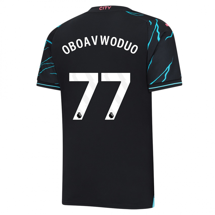 Hombre Camiseta Justin Oboavwoduo #77 Azul Oscuro Equipación Tercera 2023/24 La Camisa México