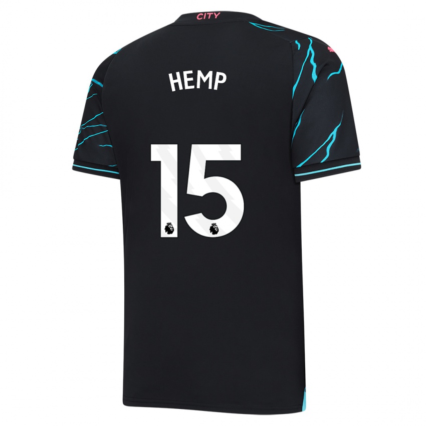 Hombre Camiseta Lauren Hemp #15 Azul Oscuro Equipación Tercera 2023/24 La Camisa México