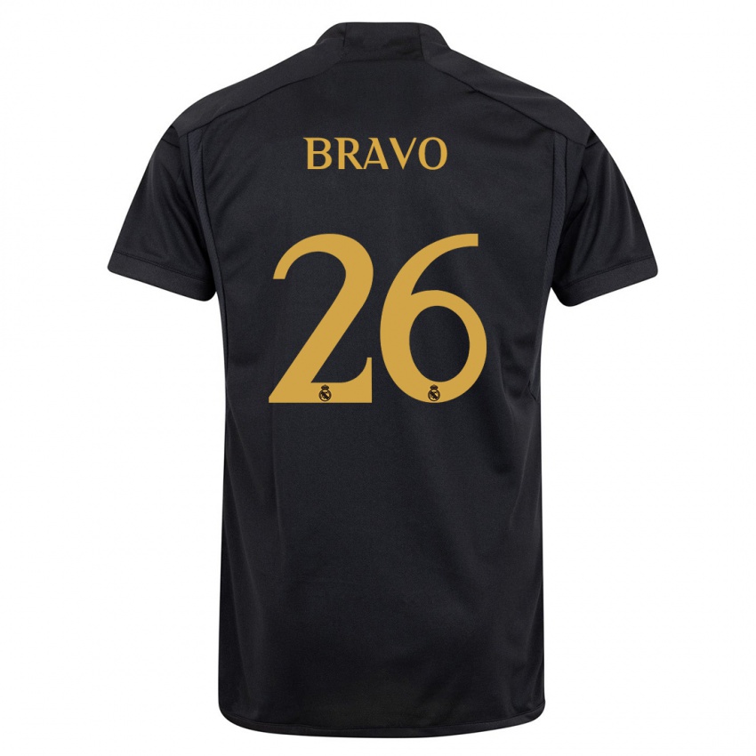 Hombre Camiseta Iker Bravo #26 Negro Equipación Tercera 2023/24 La Camisa México