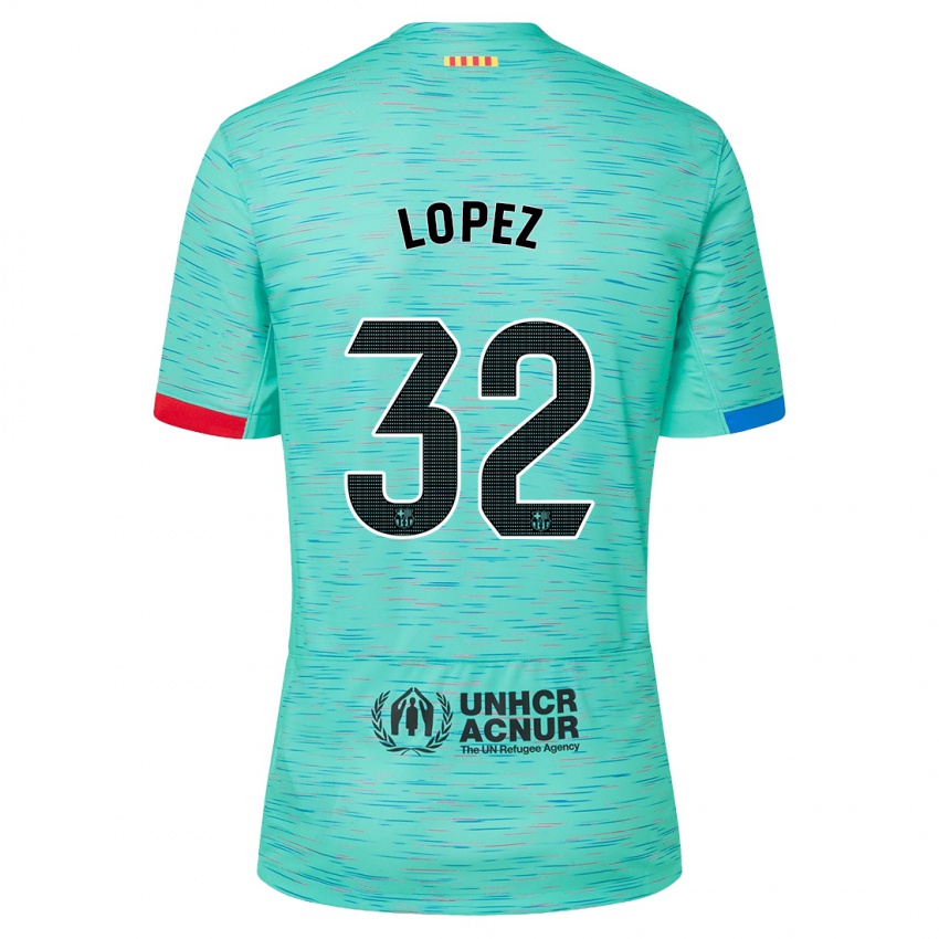 Hombre Camiseta Fermin Lopez #32 Aguamarina Clara Equipación Tercera 2023/24 La Camisa México