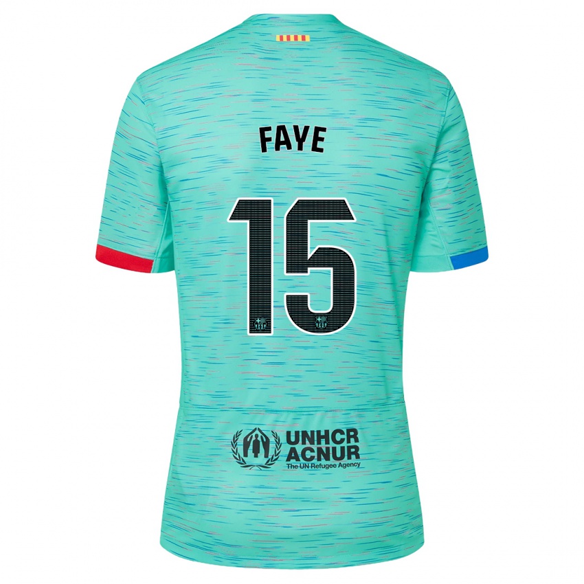 Hombre Camiseta Mikayil Faye #15 Aguamarina Clara Equipación Tercera 2023/24 La Camisa México