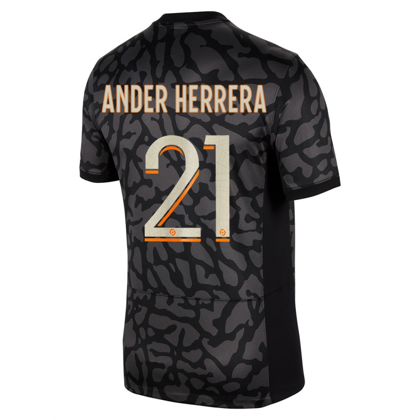 Hombre Camiseta Ander Herrera #21 Negro Equipación Tercera 2023/24 La Camisa México