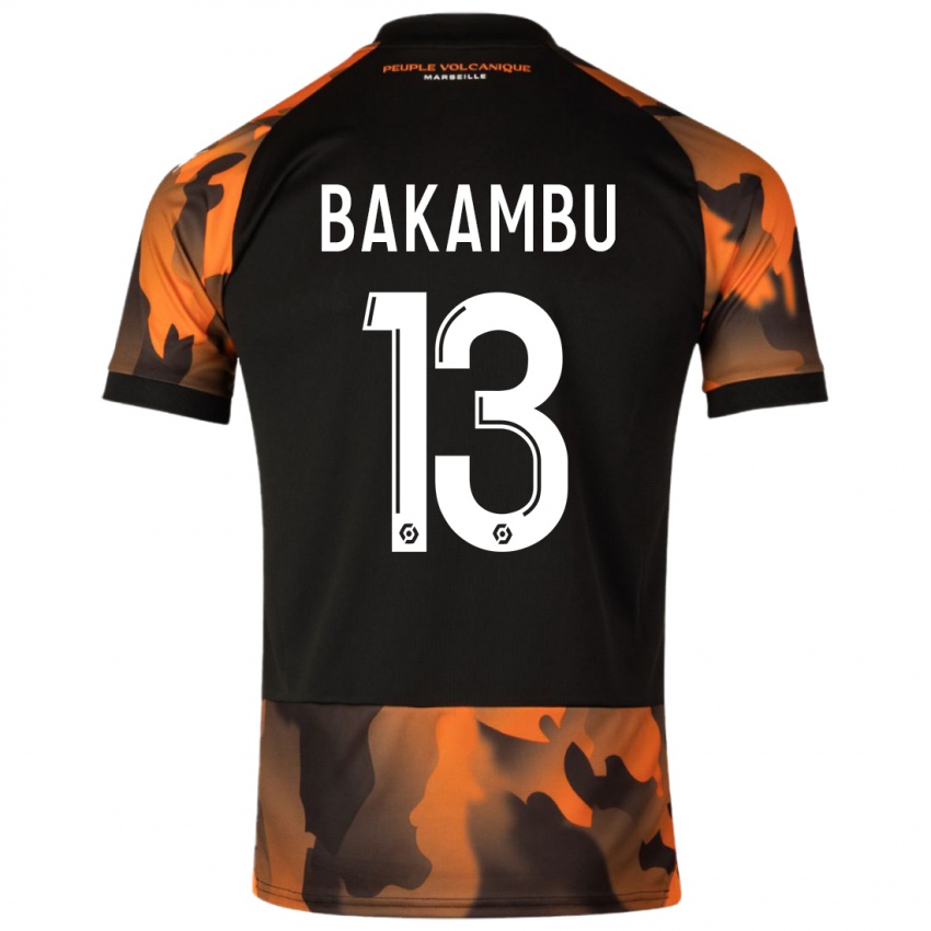 Hombre Camiseta Cedric Bakambu #13 Negro Naranja Equipación Tercera 2023/24 La Camisa México