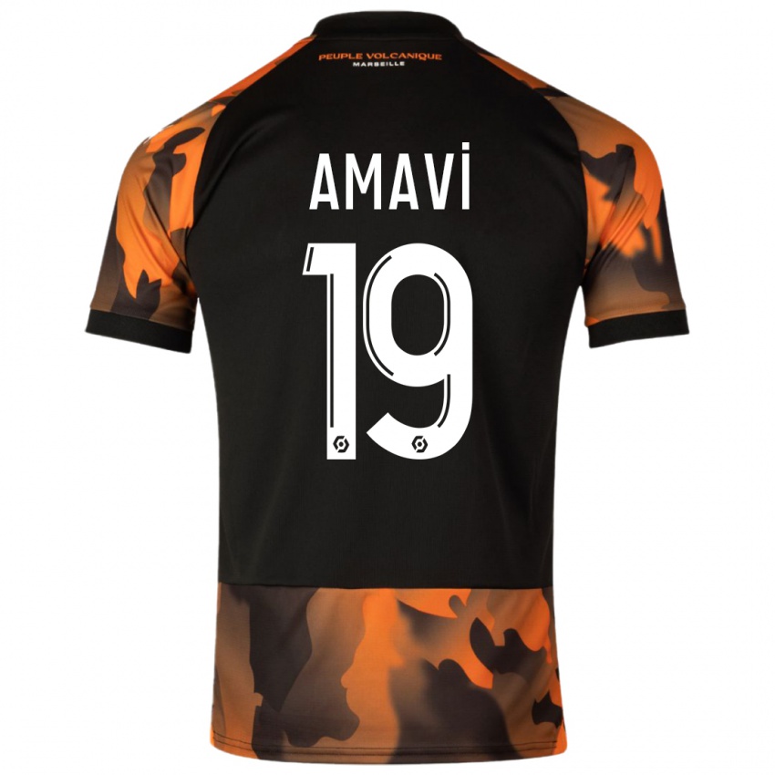 Hombre Camiseta Jordan Amavi #19 Negro Naranja Equipación Tercera 2023/24 La Camisa México