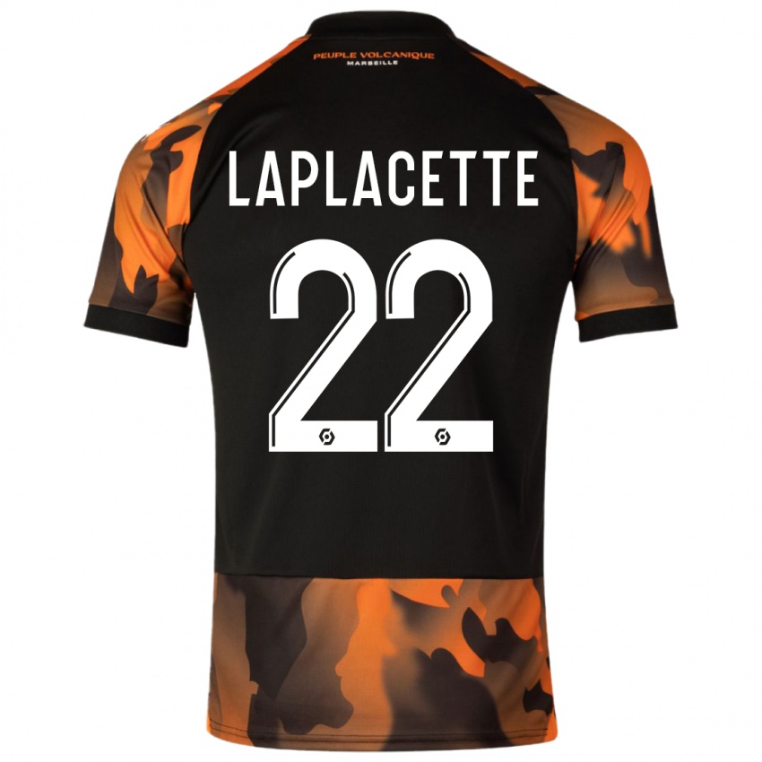 Hombre Camiseta Tess Laplacette #22 Negro Naranja Equipación Tercera 2023/24 La Camisa México