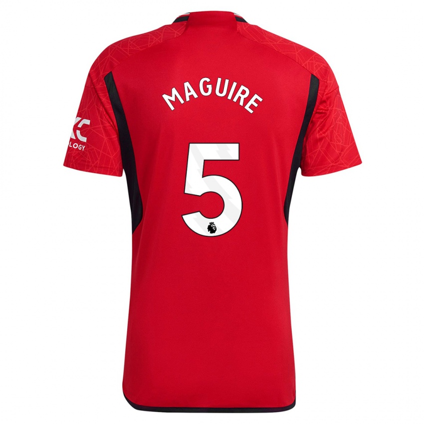 Mujer Camiseta Harry Maguire #5 Rojo 1ª Equipación 2023/24 La Camisa México