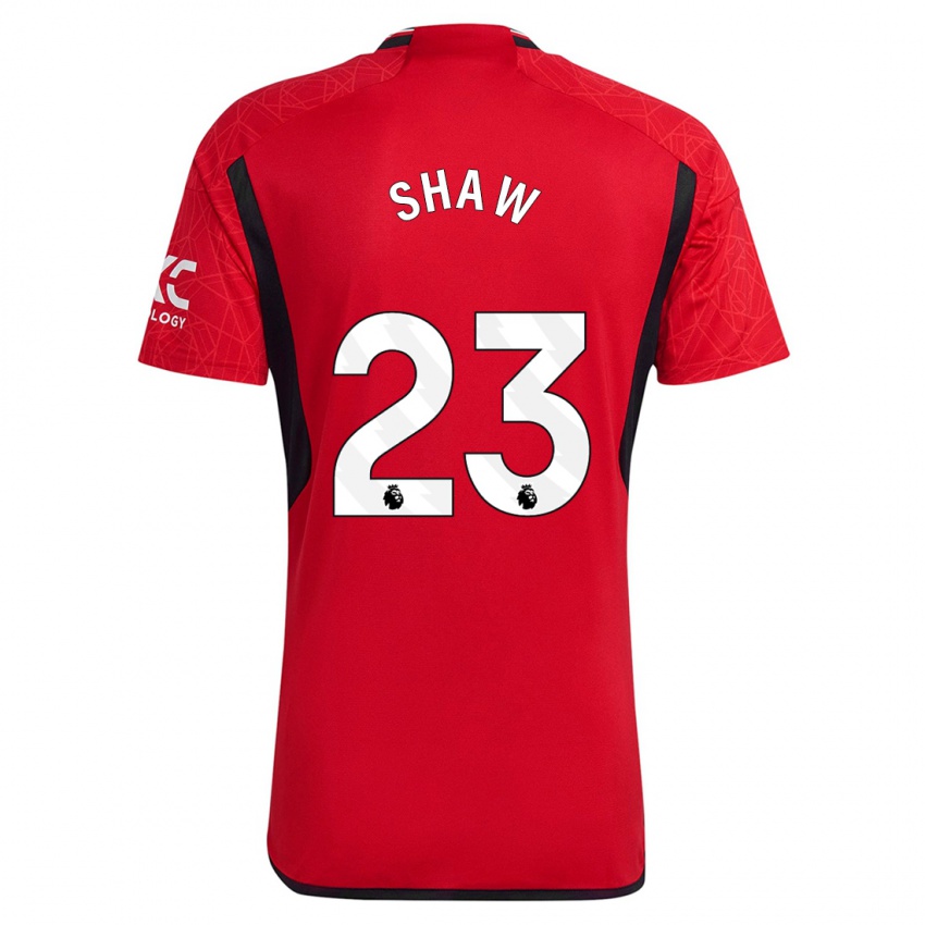 Mujer Camiseta Luke Shaw #23 Rojo 1ª Equipación 2023/24 La Camisa México