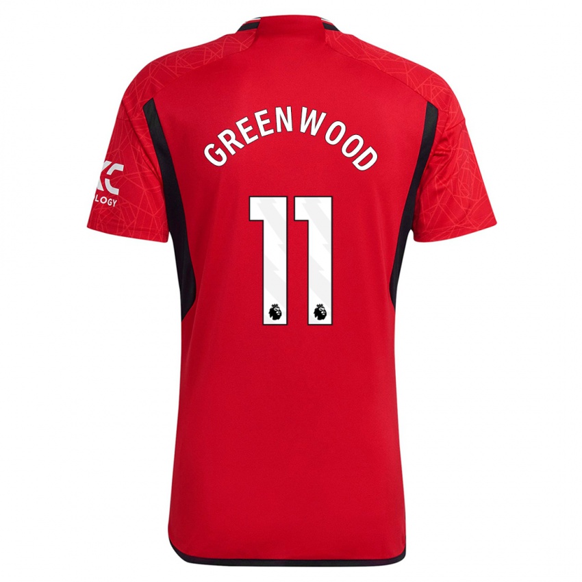 Mujer Camiseta Mason Greenwood #11 Rojo 1ª Equipación 2023/24 La Camisa México