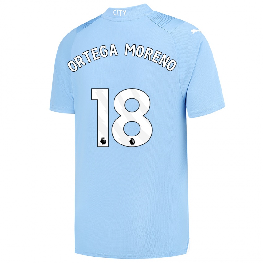 Mujer Camiseta Stefan Ortega Moreno #18 Azul Claro 1ª Equipación 2023/24 La Camisa México