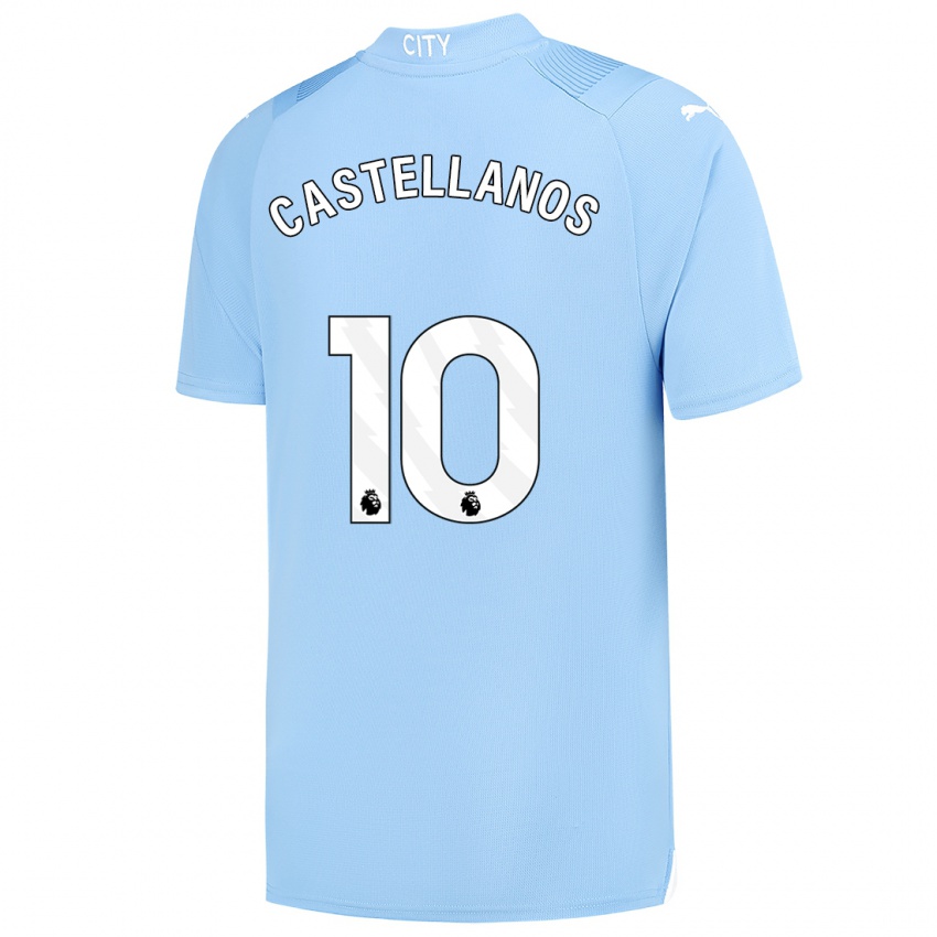 Mujer Camiseta Deyna Castellanos #10 Azul Claro 1ª Equipación 2023/24 La Camisa México