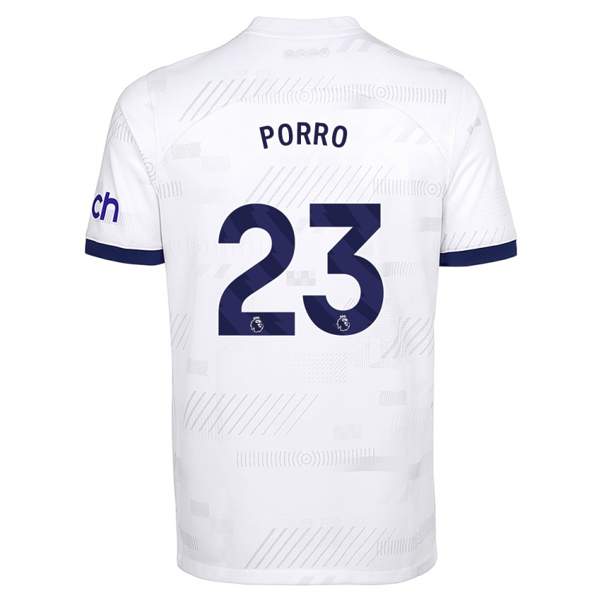 Mujer Camiseta Pedro Porro #23 Blanco 1ª Equipación 2023/24 La Camisa México