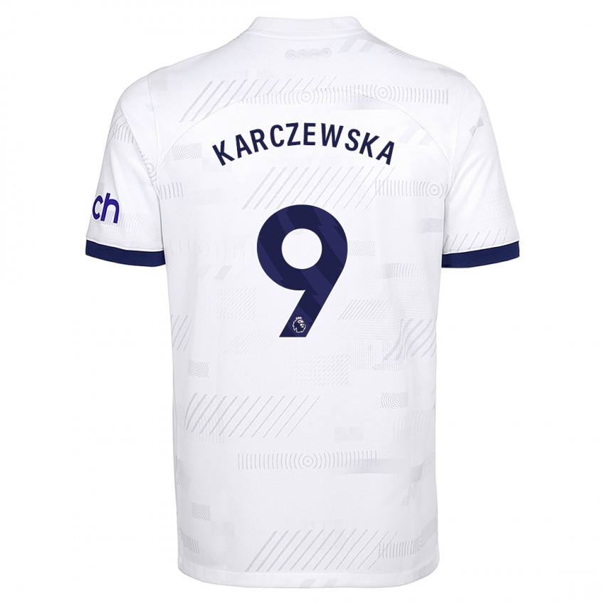 Mujer Camiseta Nikola Karczewska #9 Blanco 1ª Equipación 2023/24 La Camisa México