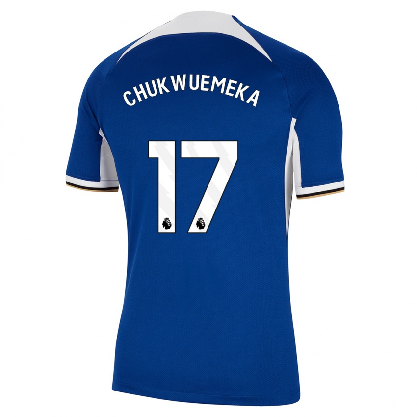 Mujer Camiseta Carney Chukwuemeka #17 Azul 1ª Equipación 2023/24 La Camisa México