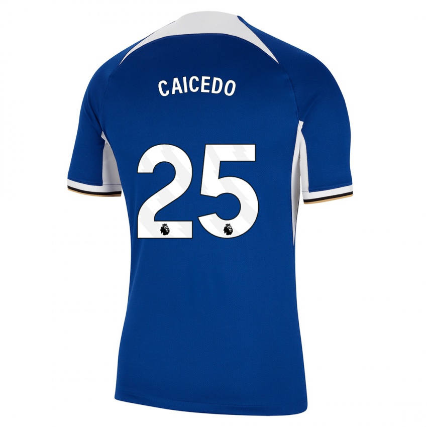 Mujer Camiseta Moises Caicedo #25 Azul 1ª Equipación 2023/24 La Camisa México