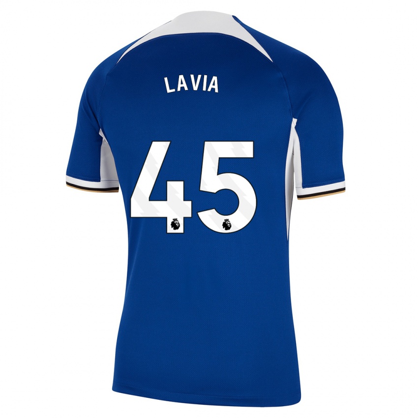 Mujer Camiseta Romeo Lavia #45 Azul 1ª Equipación 2023/24 La Camisa México