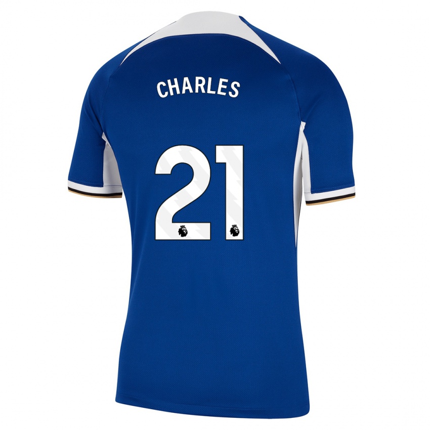 Mujer Camiseta Niamh Charles #21 Azul 1ª Equipación 2023/24 La Camisa México