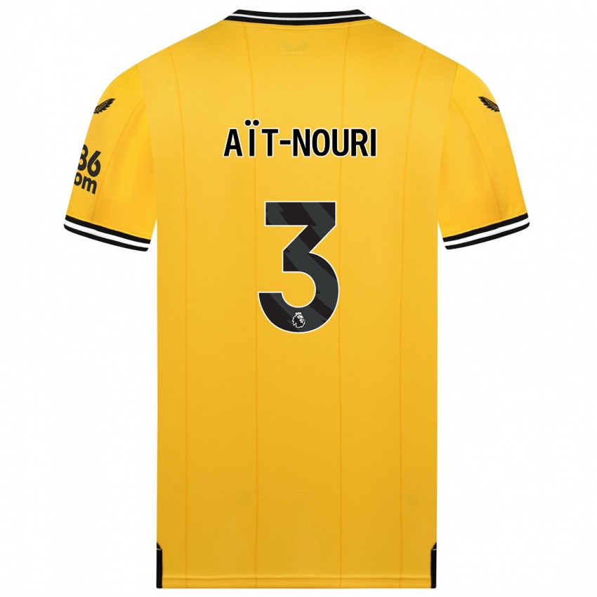 Mujer Camiseta Rayan Ait-Nouri #3 Amarillo 1ª Equipación 2023/24 La Camisa México