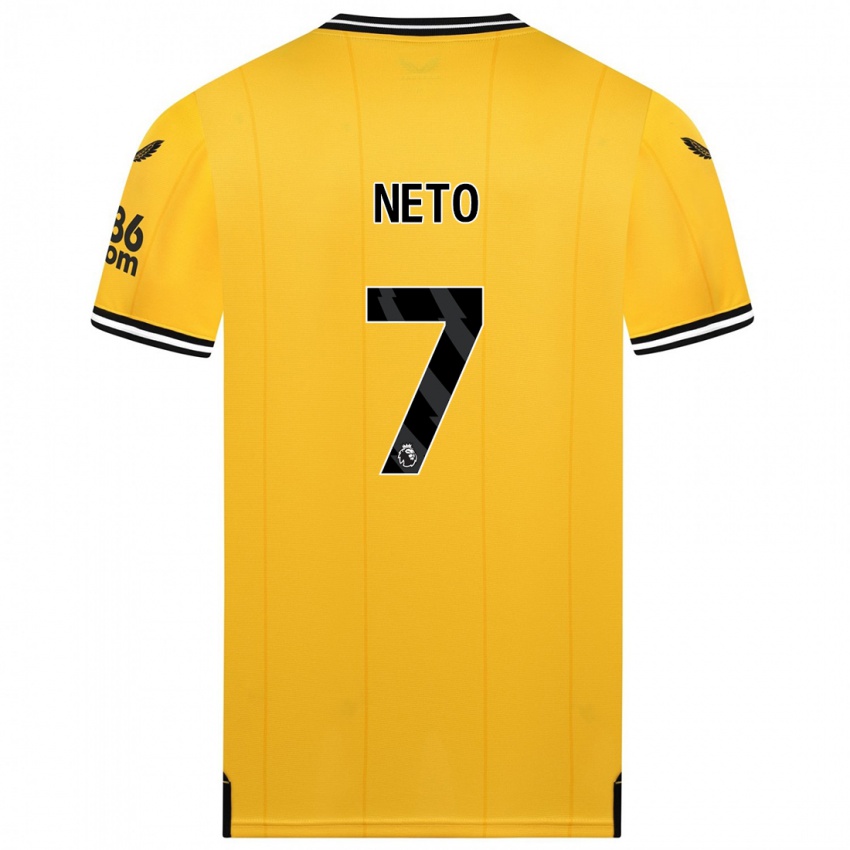 Mujer Camiseta Pedro Neto #7 Amarillo 1ª Equipación 2023/24 La Camisa México