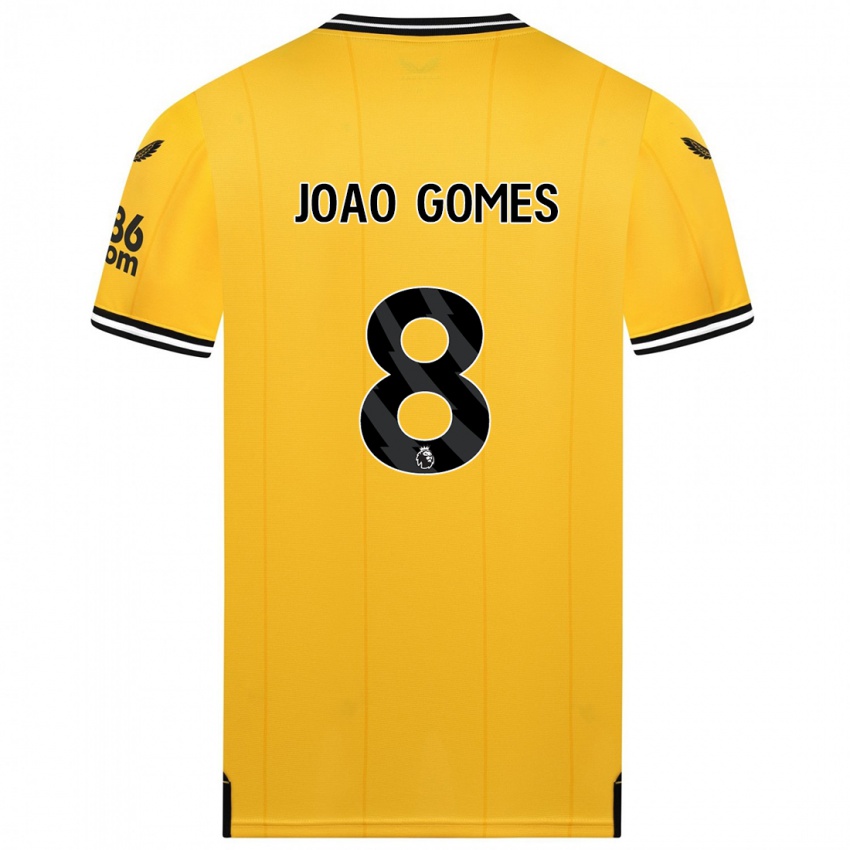 Mujer Camiseta Joao Gomes #8 Amarillo 1ª Equipación 2023/24 La Camisa México