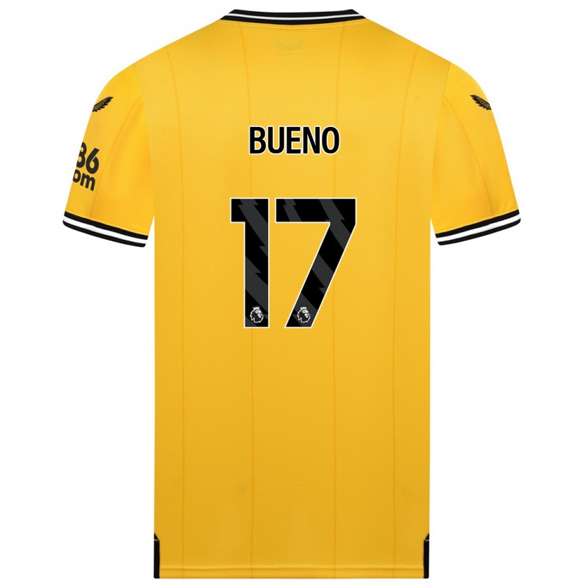 Mujer Camiseta Hugo Bueno #17 Amarillo 1ª Equipación 2023/24 La Camisa México