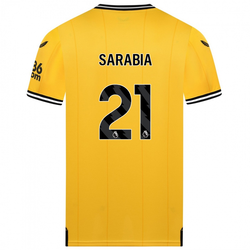 Mujer Camiseta Pablo Sarabia #21 Amarillo 1ª Equipación 2023/24 La Camisa México