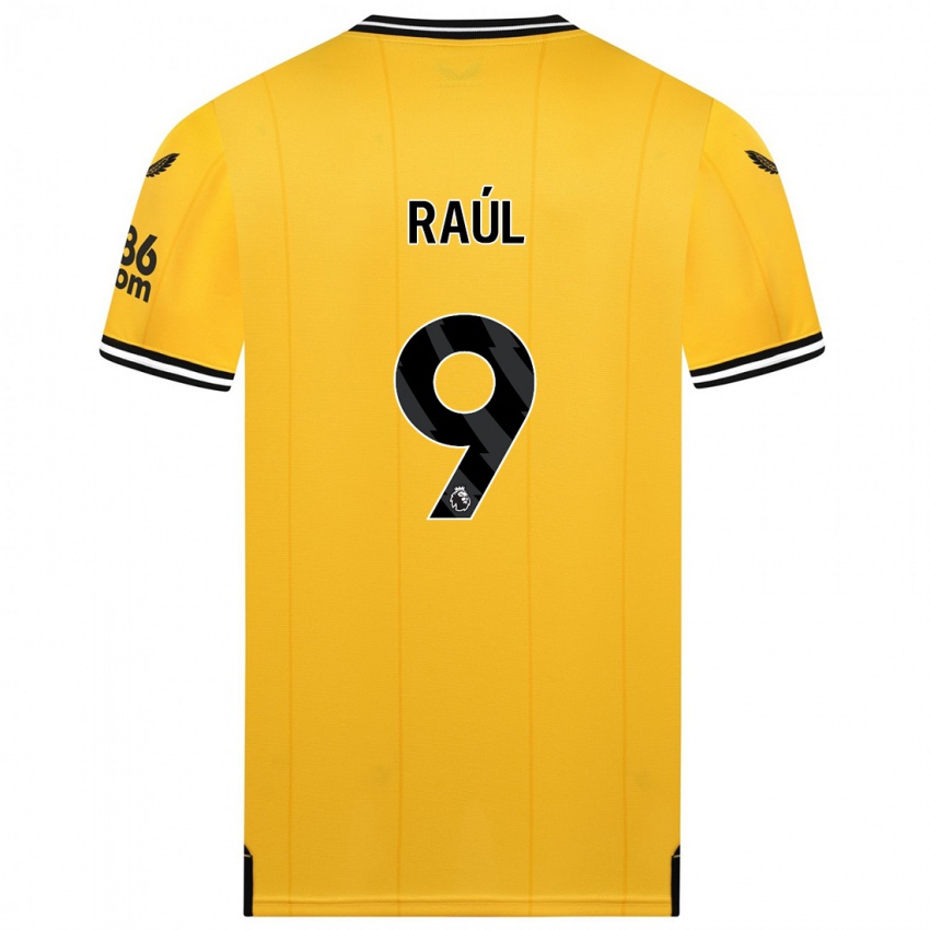 Mujer Camiseta Raul Jimenez #9 Amarillo 1ª Equipación 2023/24 La Camisa México