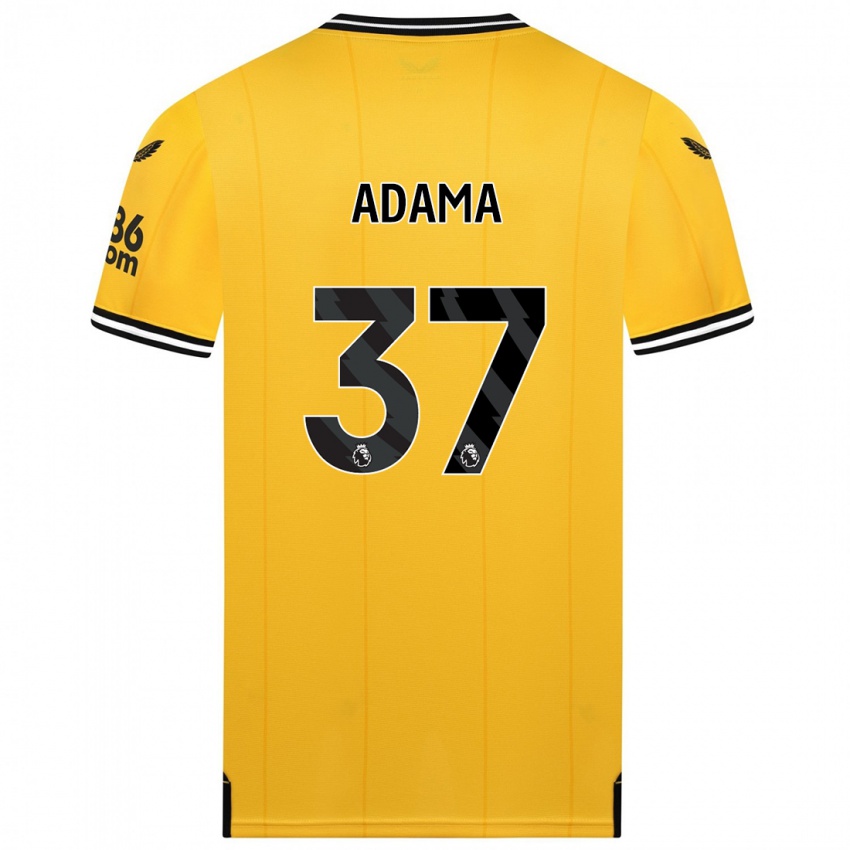 Mujer Camiseta Adama Traore #37 Amarillo 1ª Equipación 2023/24 La Camisa México