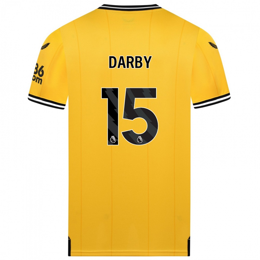 Mujer Camiseta Kelly Darby #15 Amarillo 1ª Equipación 2023/24 La Camisa México