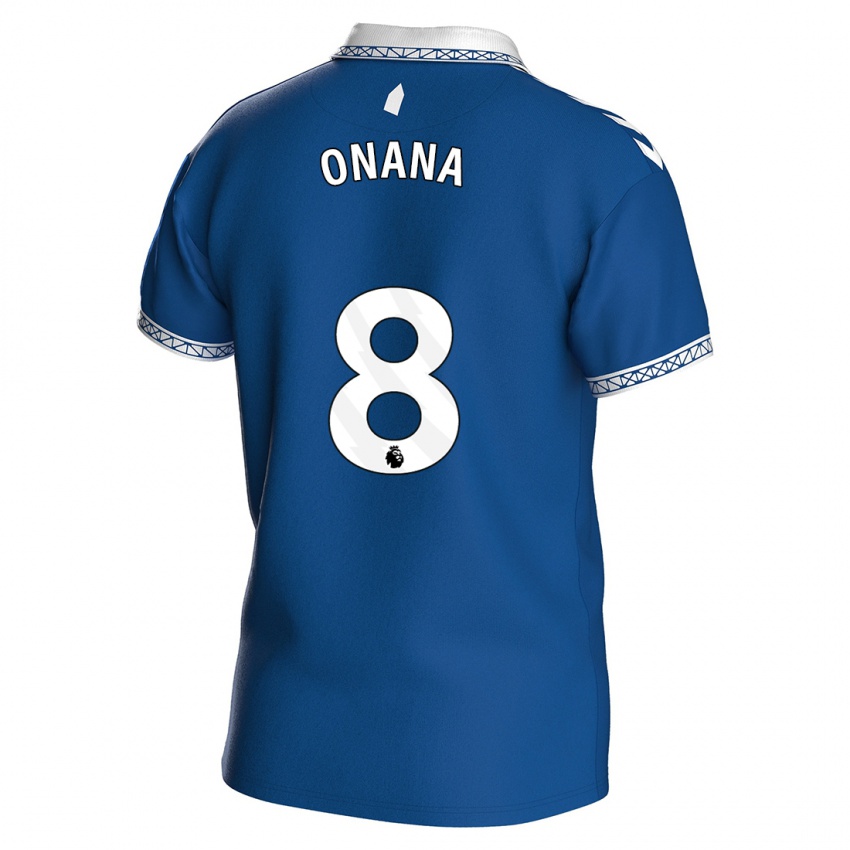 Mujer Camiseta Amadou Onana #8 Azul Real 1ª Equipación 2023/24 La Camisa México
