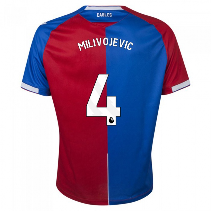 Mujer Camiseta Luka Milivojevic #4 Rojo Azul 1ª Equipación 2023/24 La Camisa México