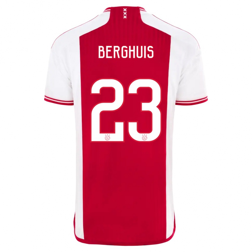 Mujer Camiseta Steven Berghuis #23 Rojo Blanco 1ª Equipación 2023/24 La Camisa México