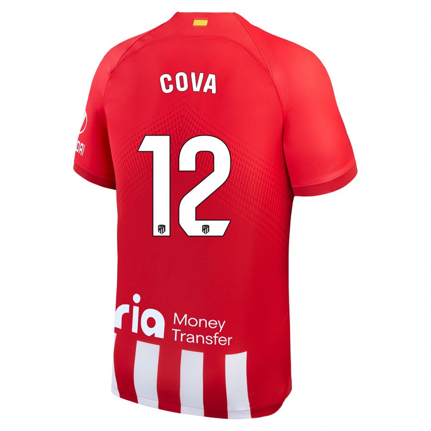 Mujer Camiseta Adrian Cova #12 Rojo Blanco 1ª Equipación 2023/24 La Camisa México