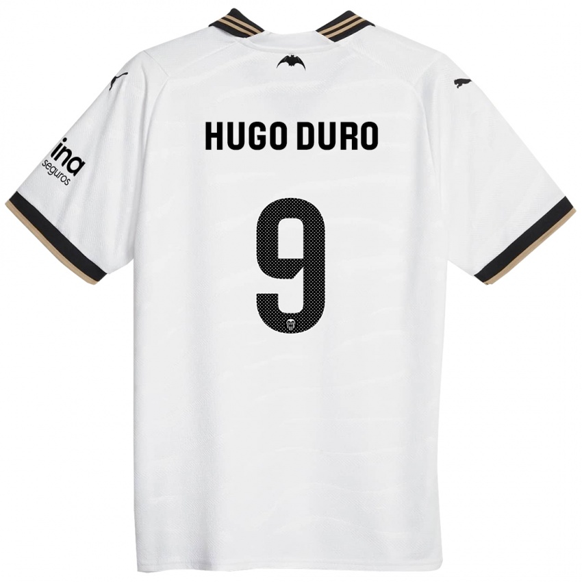 Mujer Camiseta Hugo Duro #9 Blanco 1ª Equipación 2023/24 La Camisa México
