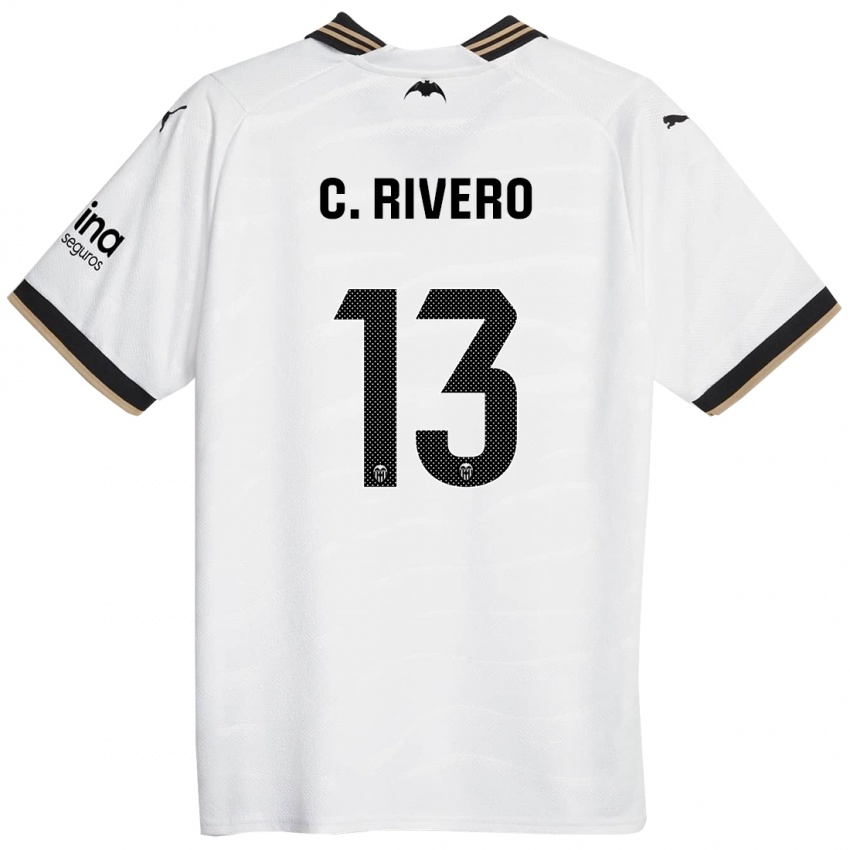 Mujer Camiseta Cristian Rivero #13 Blanco 1ª Equipación 2023/24 La Camisa México