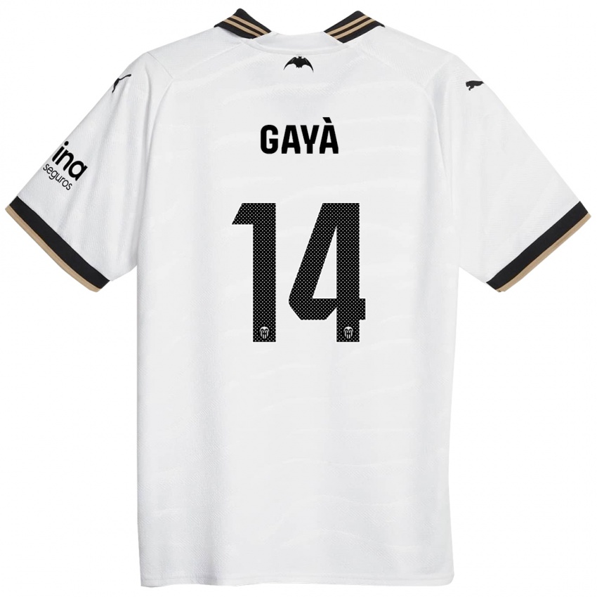 Mujer Camiseta José Gayà #14 Blanco 1ª Equipación 2023/24 La Camisa México