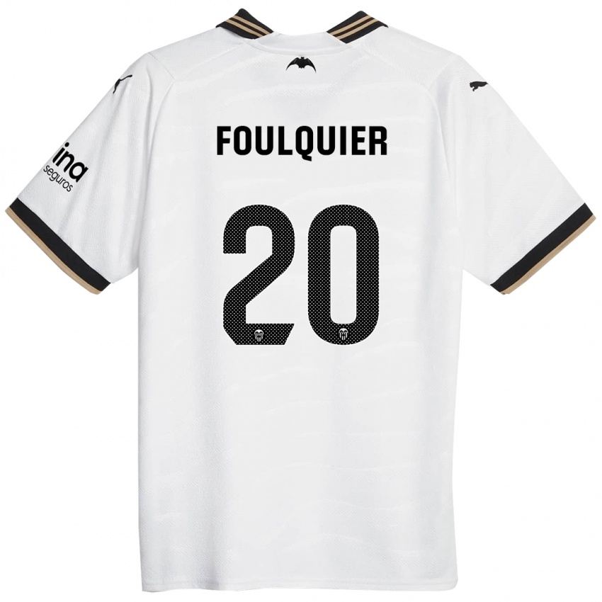 Mujer Camiseta Dimitri Foulquier #20 Blanco 1ª Equipación 2023/24 La Camisa México