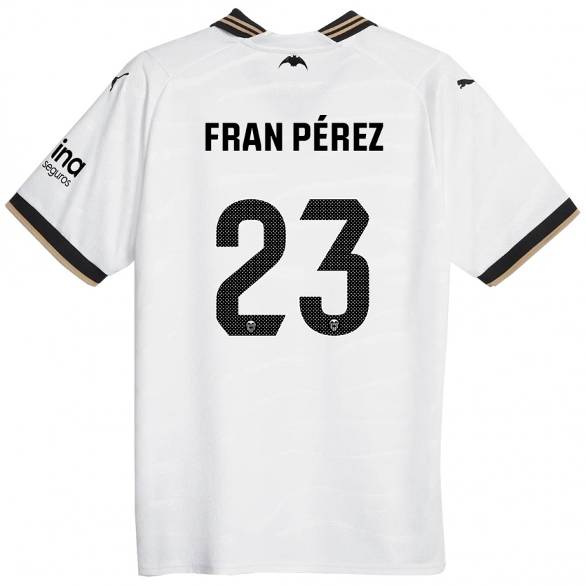Mujer Camiseta Fran Pérez #23 Blanco 1ª Equipación 2023/24 La Camisa México