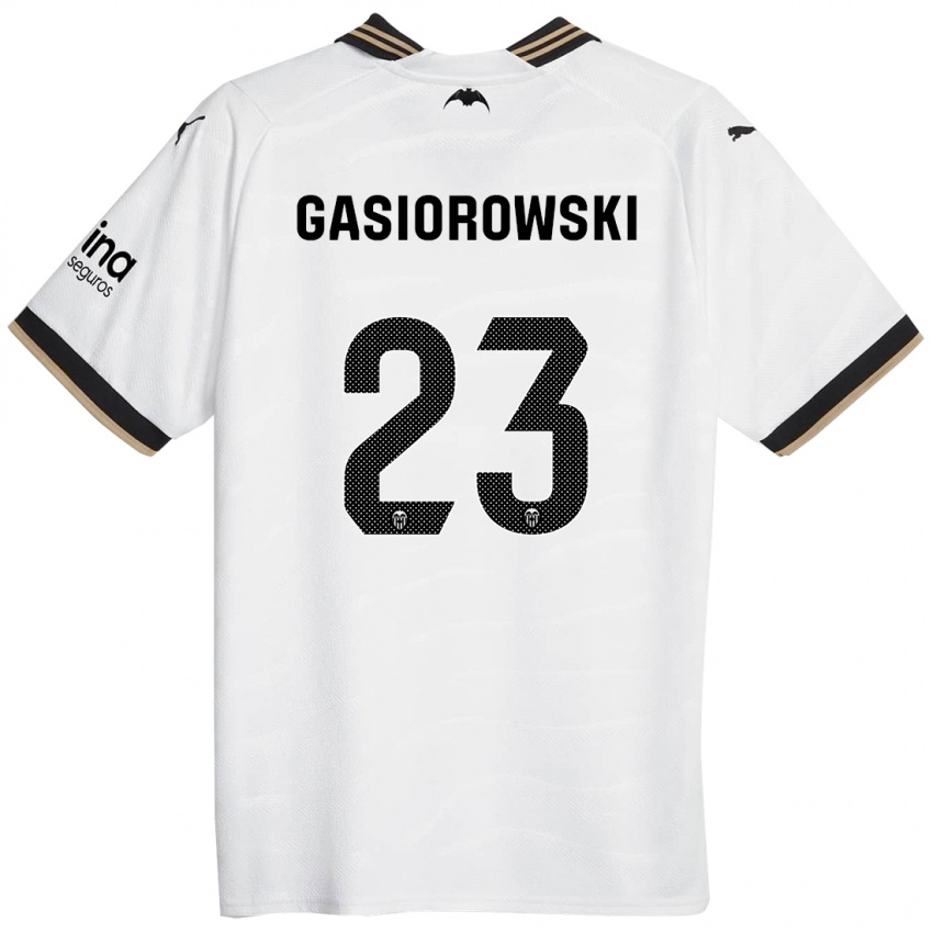 Mujer Camiseta Yarek Gasiorowski #23 Blanco 1ª Equipación 2023/24 La Camisa México