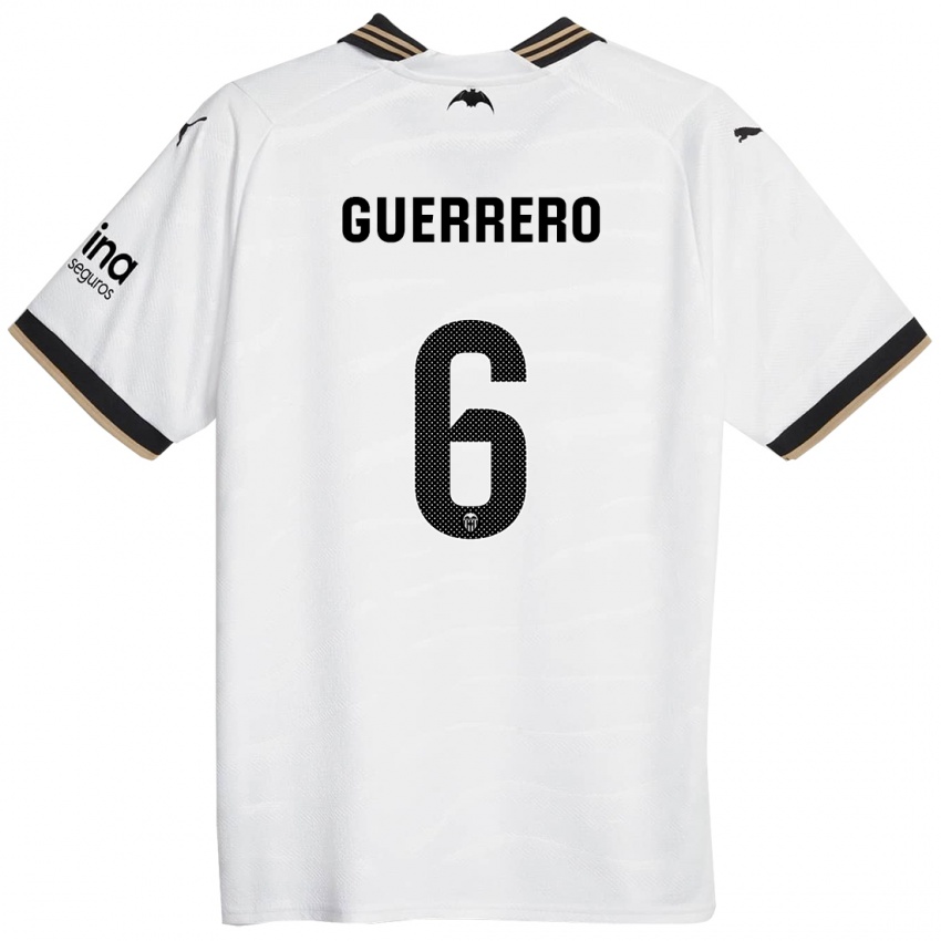 Mujer Camiseta Paula Guerrero #6 Blanco 1ª Equipación 2023/24 La Camisa México