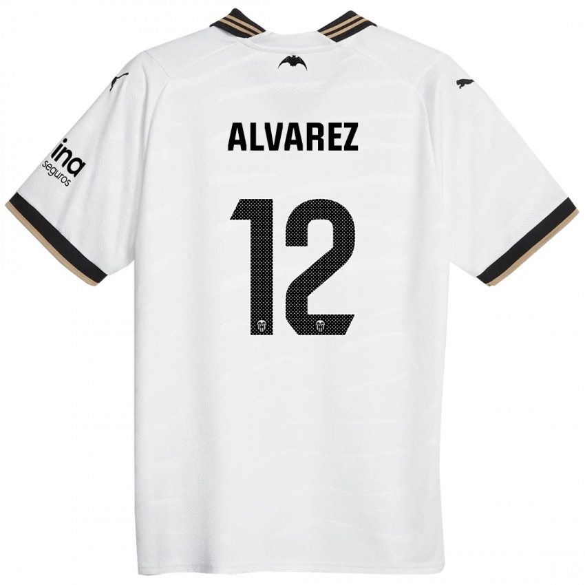 Mujer Camiseta Sofia Alvarez #12 Blanco 1ª Equipación 2023/24 La Camisa México