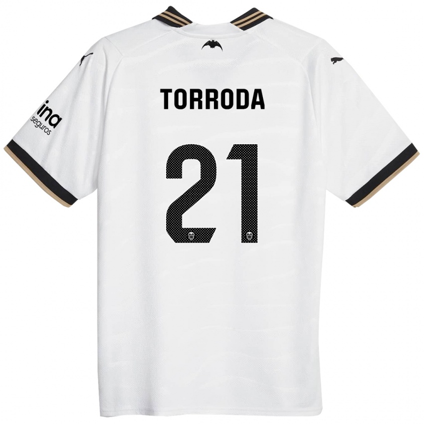 Mujer Camiseta Anna Torroda #21 Blanco 1ª Equipación 2023/24 La Camisa México