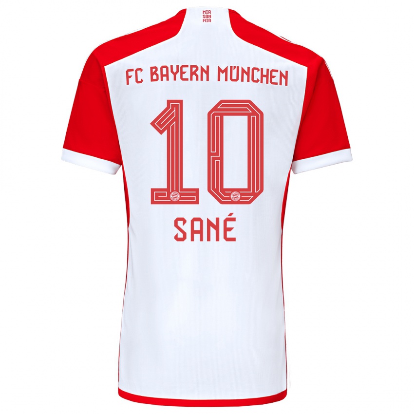 Mujer Camiseta Leroy Sane #10 Rojo Blanco 1ª Equipación 2023/24 La Camisa México