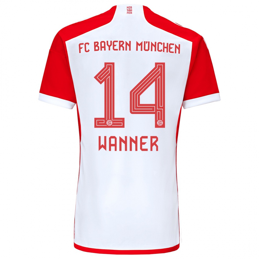 Mujer Camiseta Paul Wanner #14 Rojo Blanco 1ª Equipación 2023/24 La Camisa México